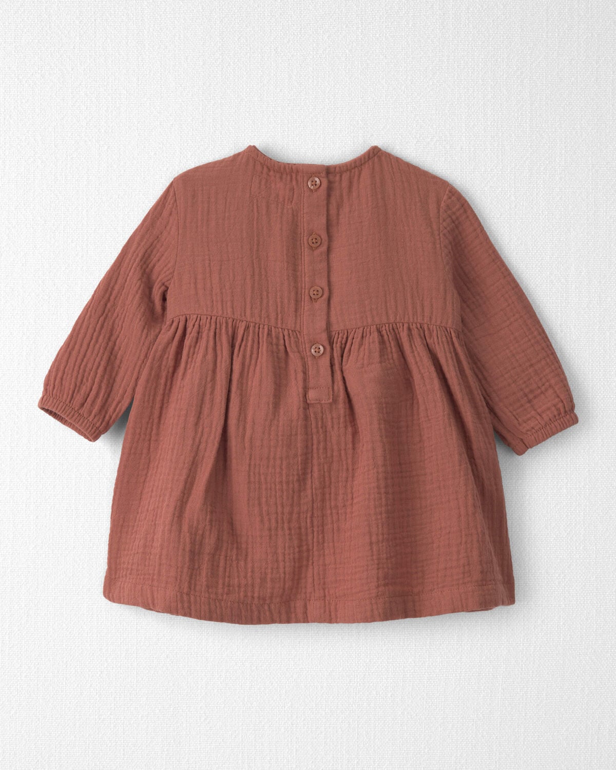 Baby Girl Organic Cotton Embroidered Gauze Dress - Image 2