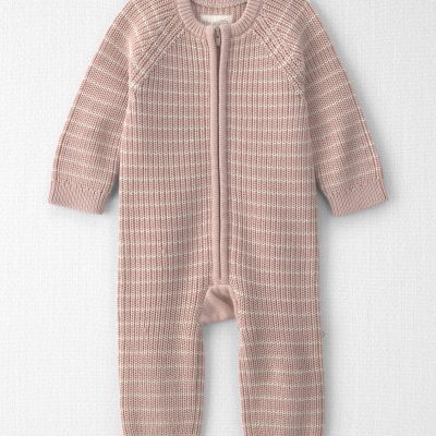 Baby Girl Organic Cotton Sweater Knit Jumpsuit