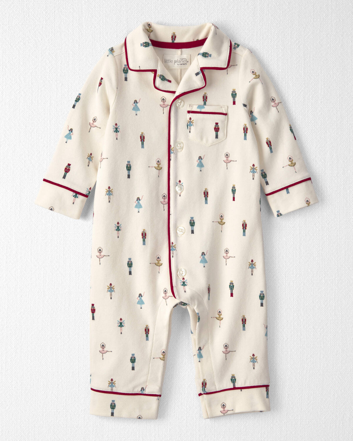 Baby Organic Cotton Jumpsuit in Nutcracker