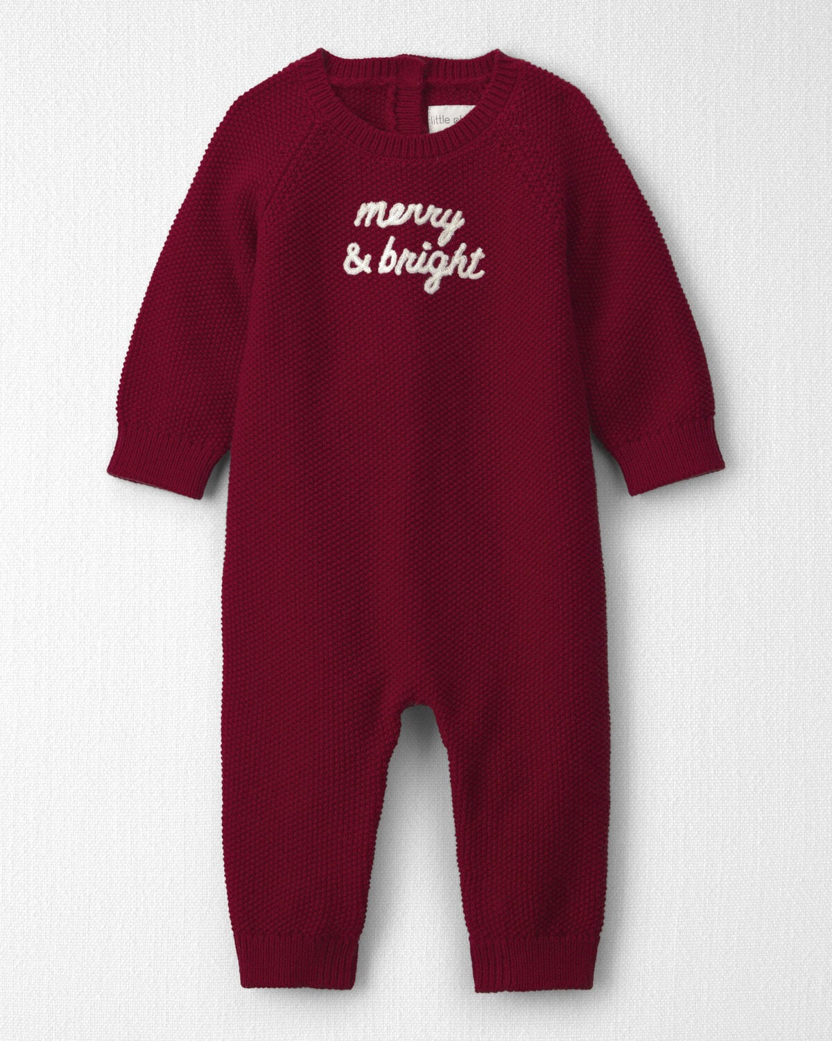 Baby Organic Cotton 'Merry & Bright' Sweater Knit Jumpsuit