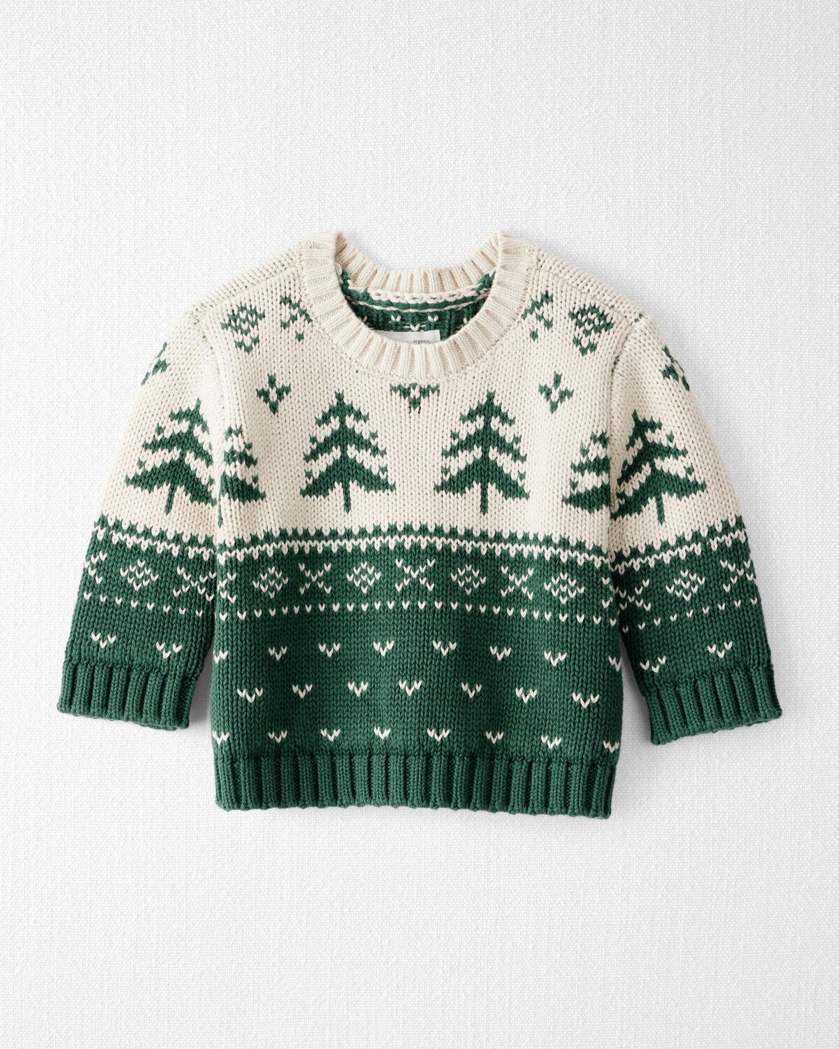 Baby Organic Cotton Fair Isle Sweater Knit Pullover