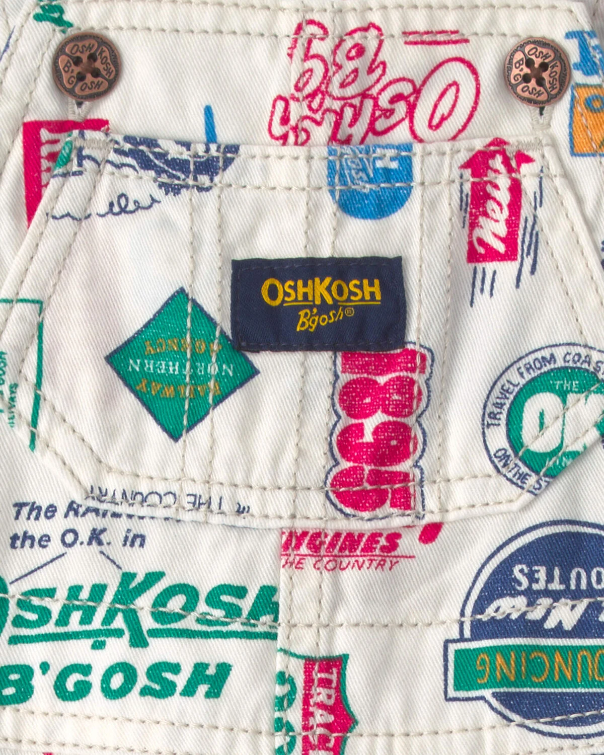 Baby Boy Vintage Logo Overalls - Image 3