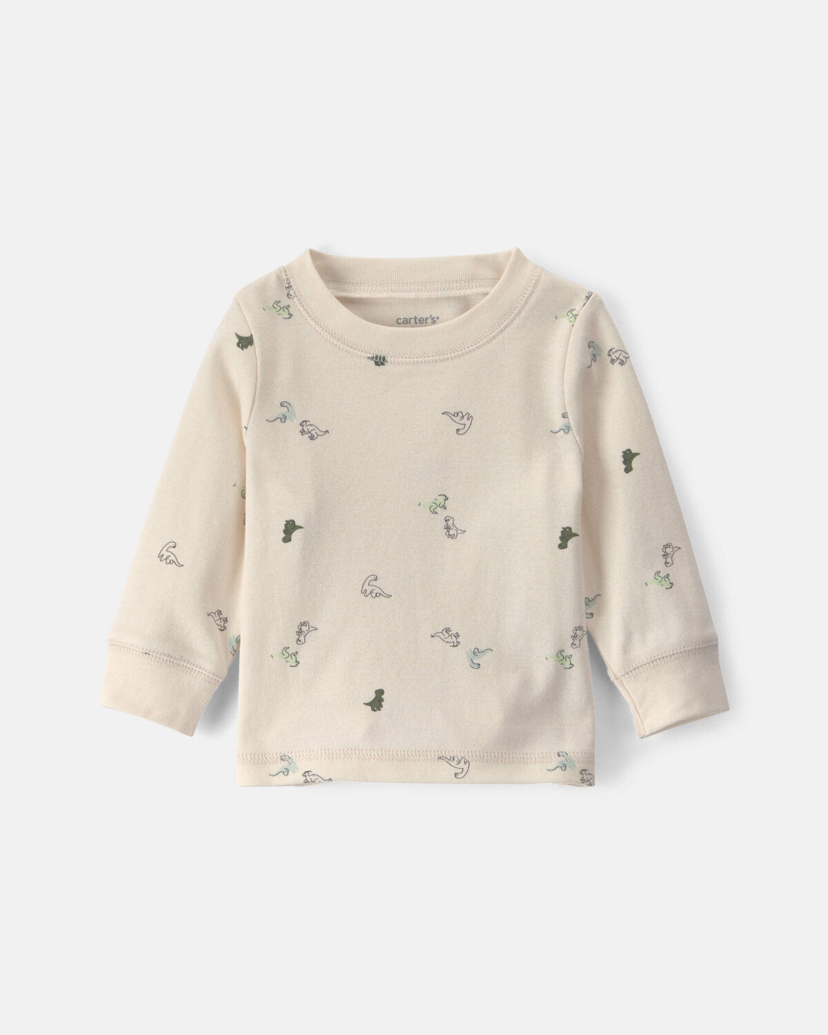 Baby Boy 2-Piece Dinosaur Long-Sleeve Overall Set - Olive Green - Image 3