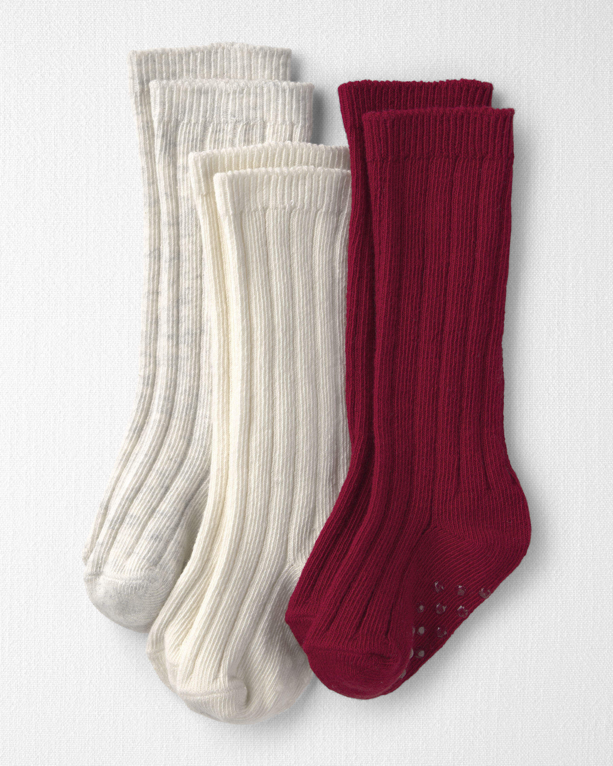 Baby 3-Pack No-Slip Knee-High Socks Made with Organic Cotton - Image 4