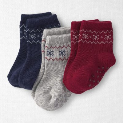 Baby 3-Pack No-Slip Ankle Socks Made with Organic Cotton