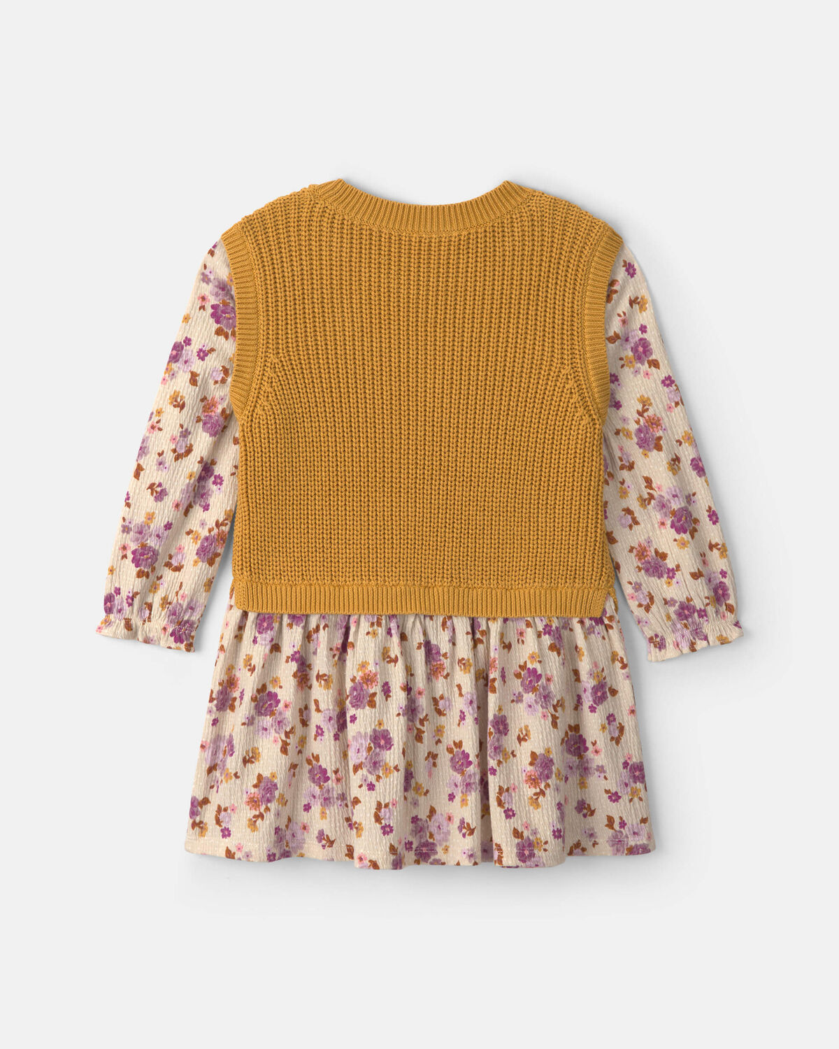 Baby Girl 2-Piece Floral Long-Sleeve Dress Set - Image 2