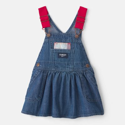 Baby Girl Chambray Denim Skirtall - Medium Wash