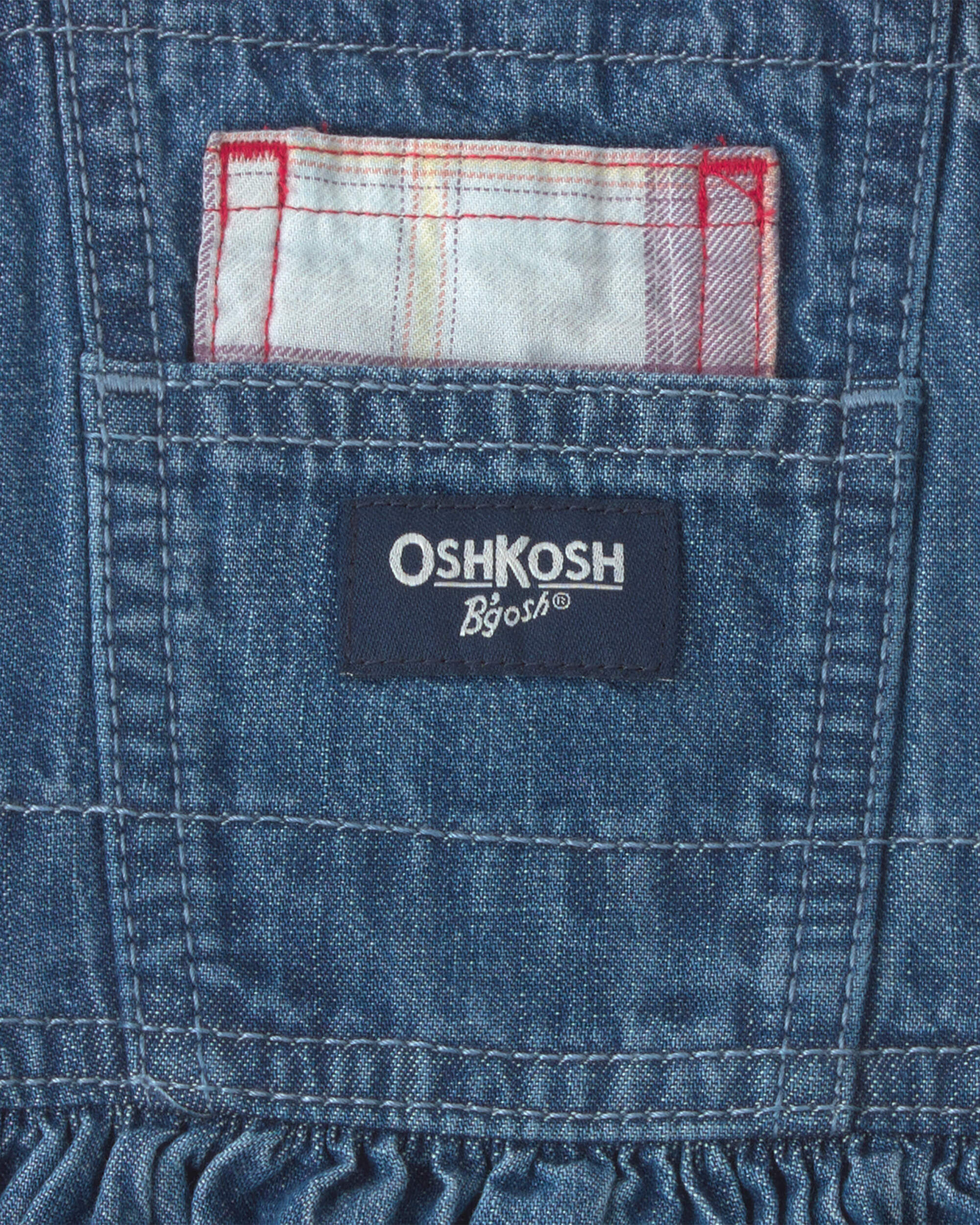 Baby Girl Chambray Denim Skirtall - Medium Wash - Image 4