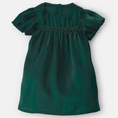 Baby Girl Poplin Short-Sleeve Dress - Green