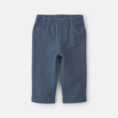 Baby Boy Knit Chambray Pants - Indigo