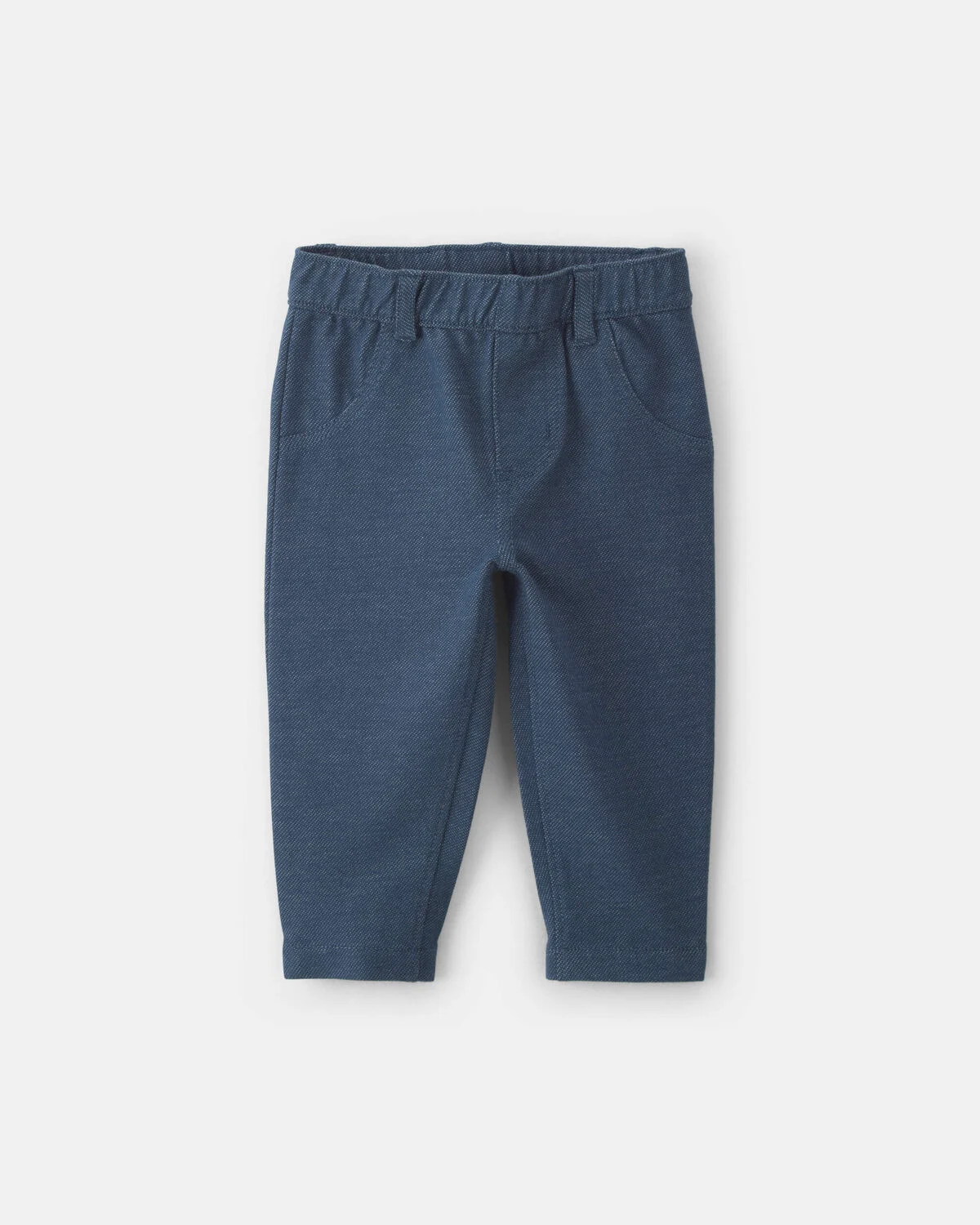 Baby Girl Knit Chambray Pants - Indigo
