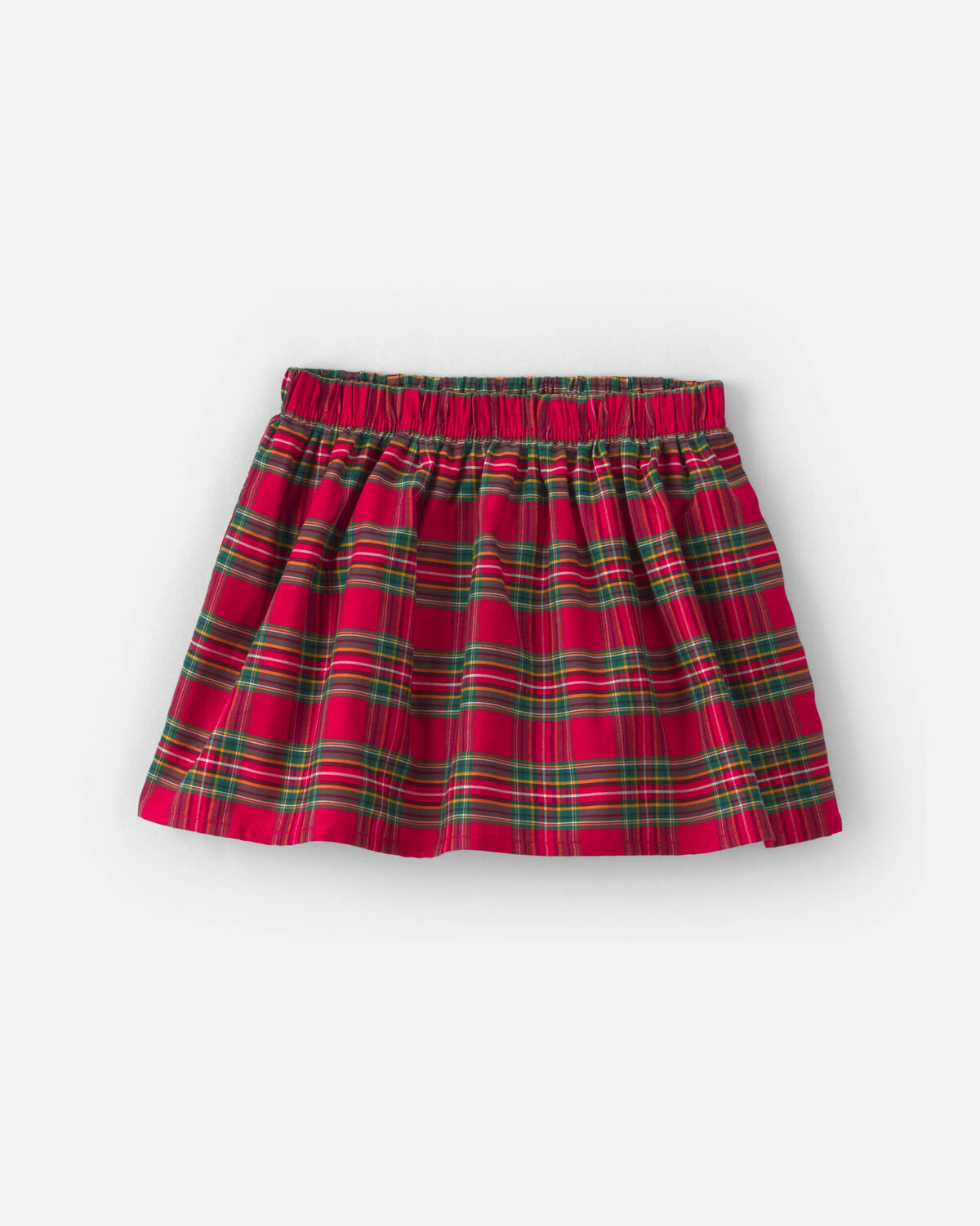 Baby Girl 2-Piece Bow Plaid Fleece Long-Sleeve Top & Skort Set - Cream/Red - Image 2