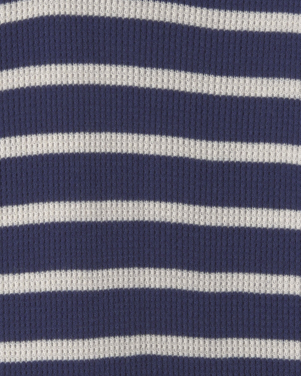 Baby Boy Striped Thermal Long-Sleeve Jumpsuit - Navy Blue - Image 3