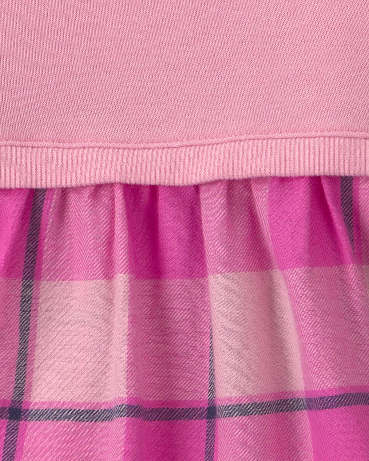 Baby Girl 3-Piece Buffalo Check Flannel Long-Sleeve Dress Set - Pink - Image 3