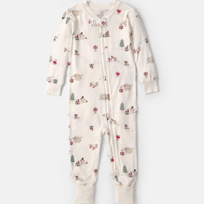 Baby 1-Piece North Pole Christmas PurelySoft™ Snug Fit Pajama - Cream