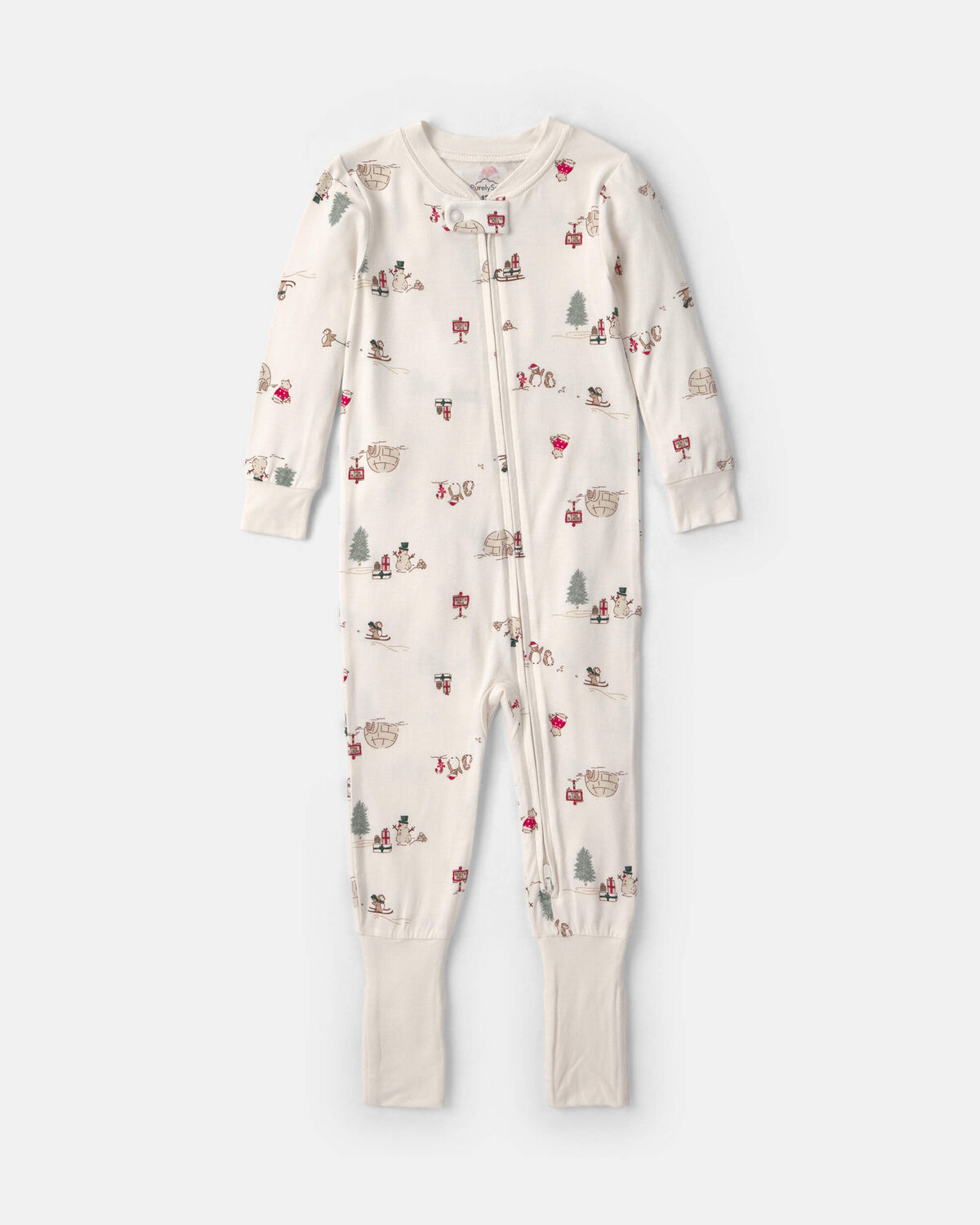 Baby 1-Piece North Pole Christmas PurelySoft™ Snug Fit Pajama - Cream - Image 2