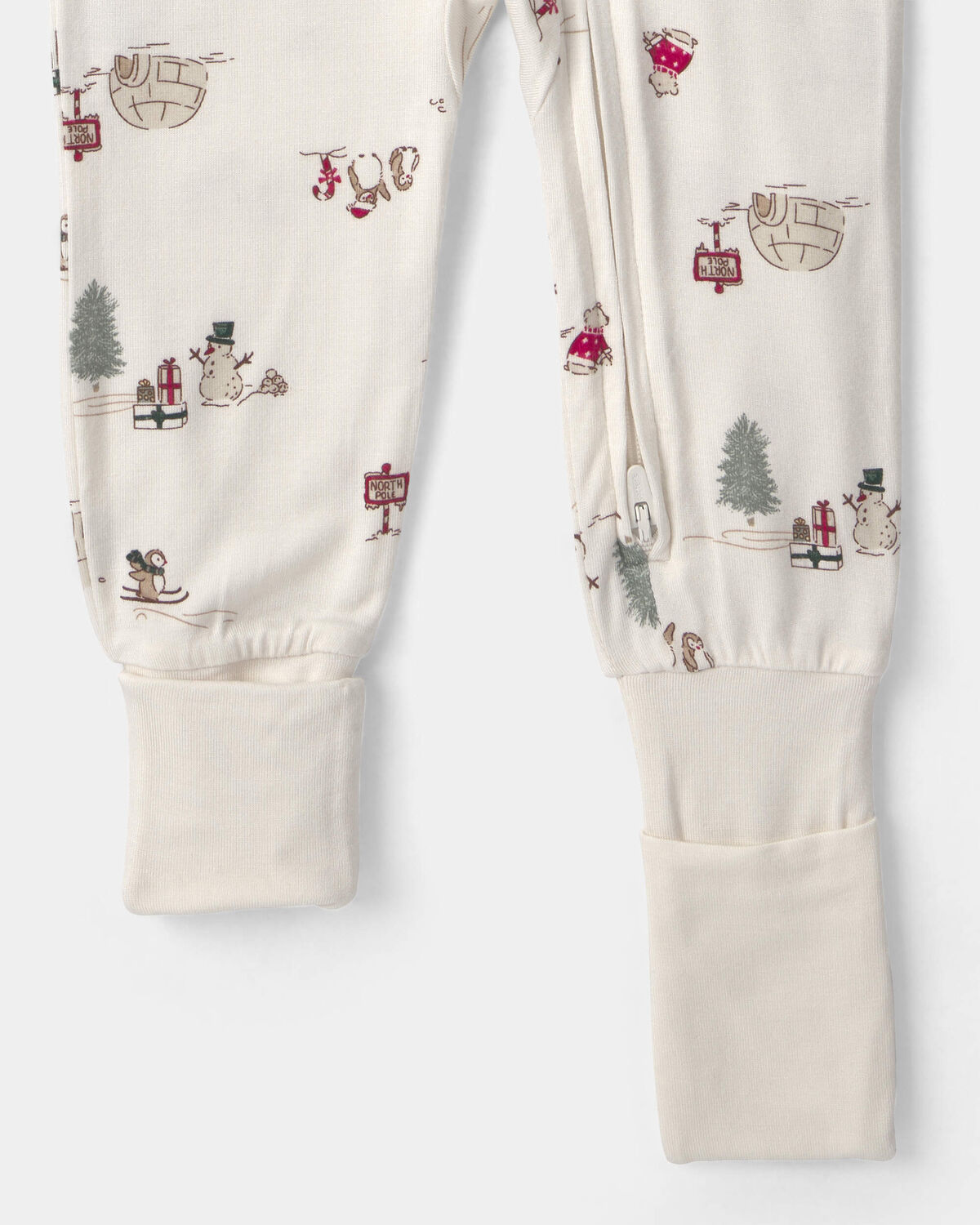 Baby 1-Piece North Pole Christmas PurelySoft™ Snug Fit Pajama - Cream - Image 3