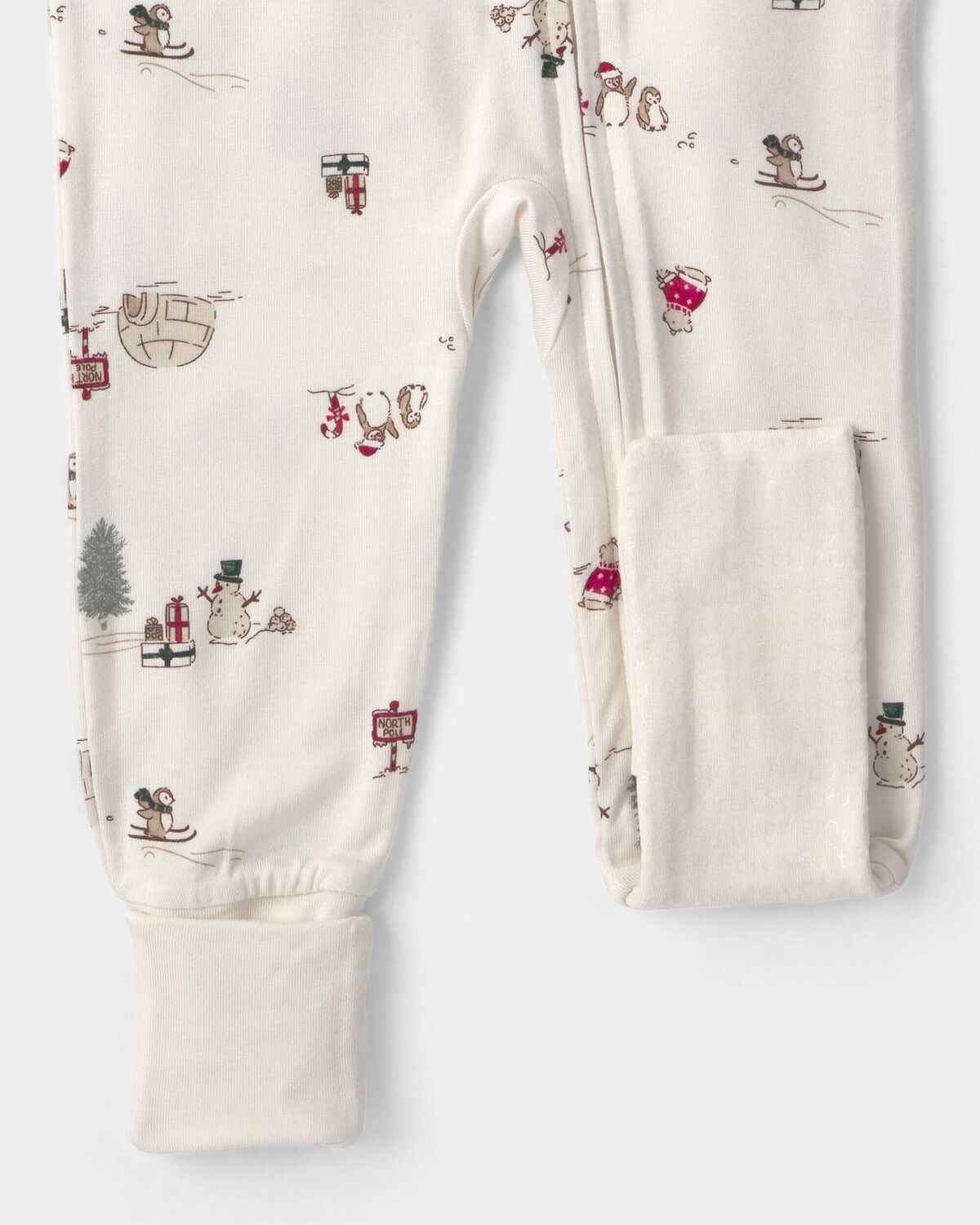 Baby 1-Piece North Pole Christmas PurelySoft™ Snug Fit Pajama - Cream - Image 4