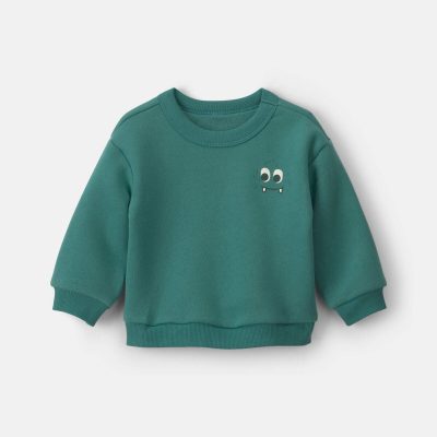 Baby Boy Monster Fleece Pullover Sweatshirt - Green