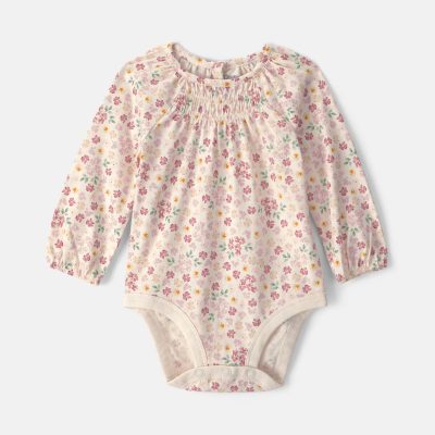 Baby Girl Floral Long-Sleeve Fashion Bodysuit