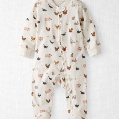 Baby Organic Cotton Sleep & Play Pajamas in Farm Friends