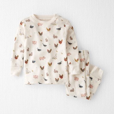 Baby Organic Cotton Pajamas in Farm Friends