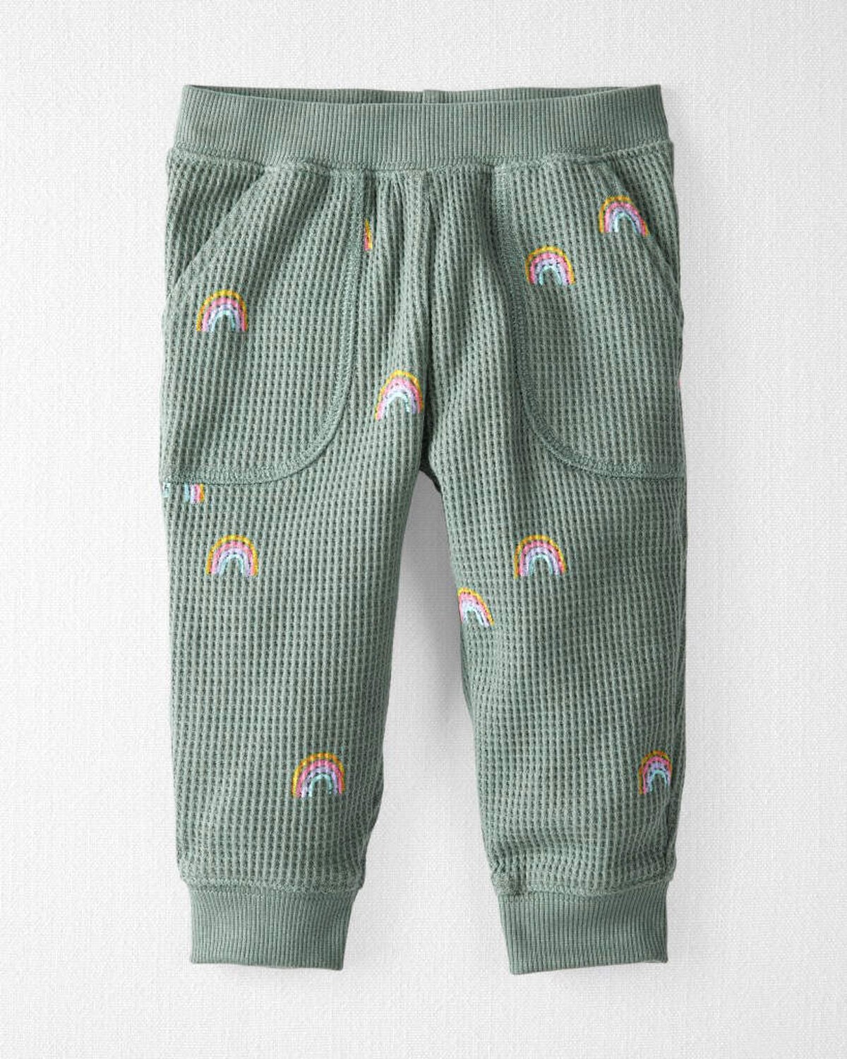 Baby 2-Piece Organic Cotton Waffle Knit Top & Pant Set - Image 2