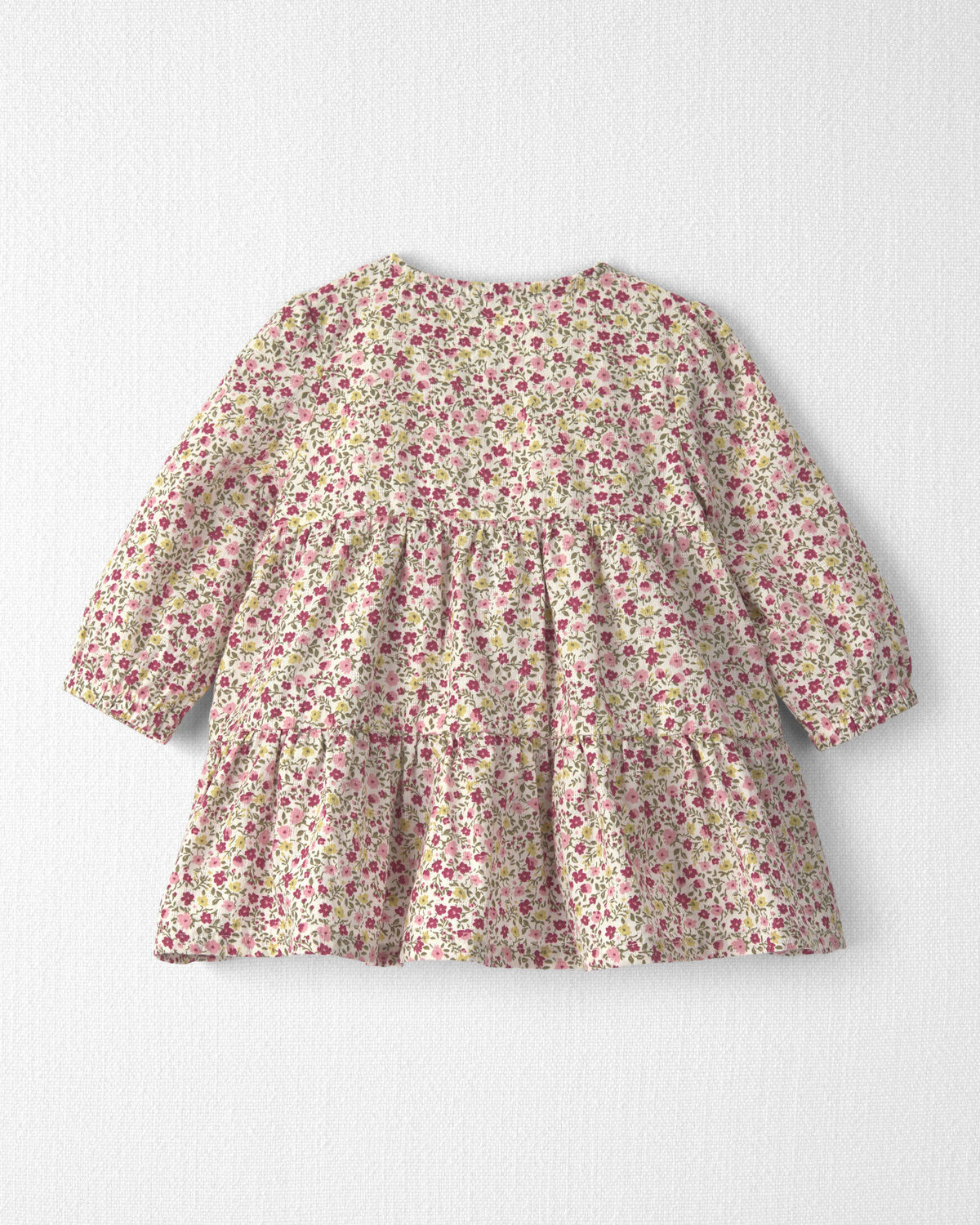 Baby Girl Organic Cotton Dobby Dress in Floral - Image 2