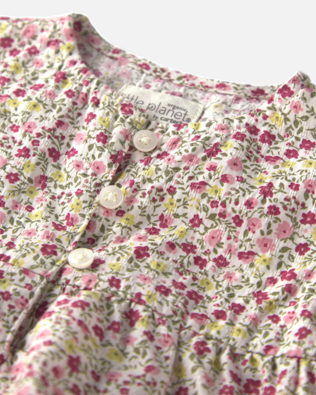 Baby Girl Organic Cotton Dobby Dress in Floral - Image 4