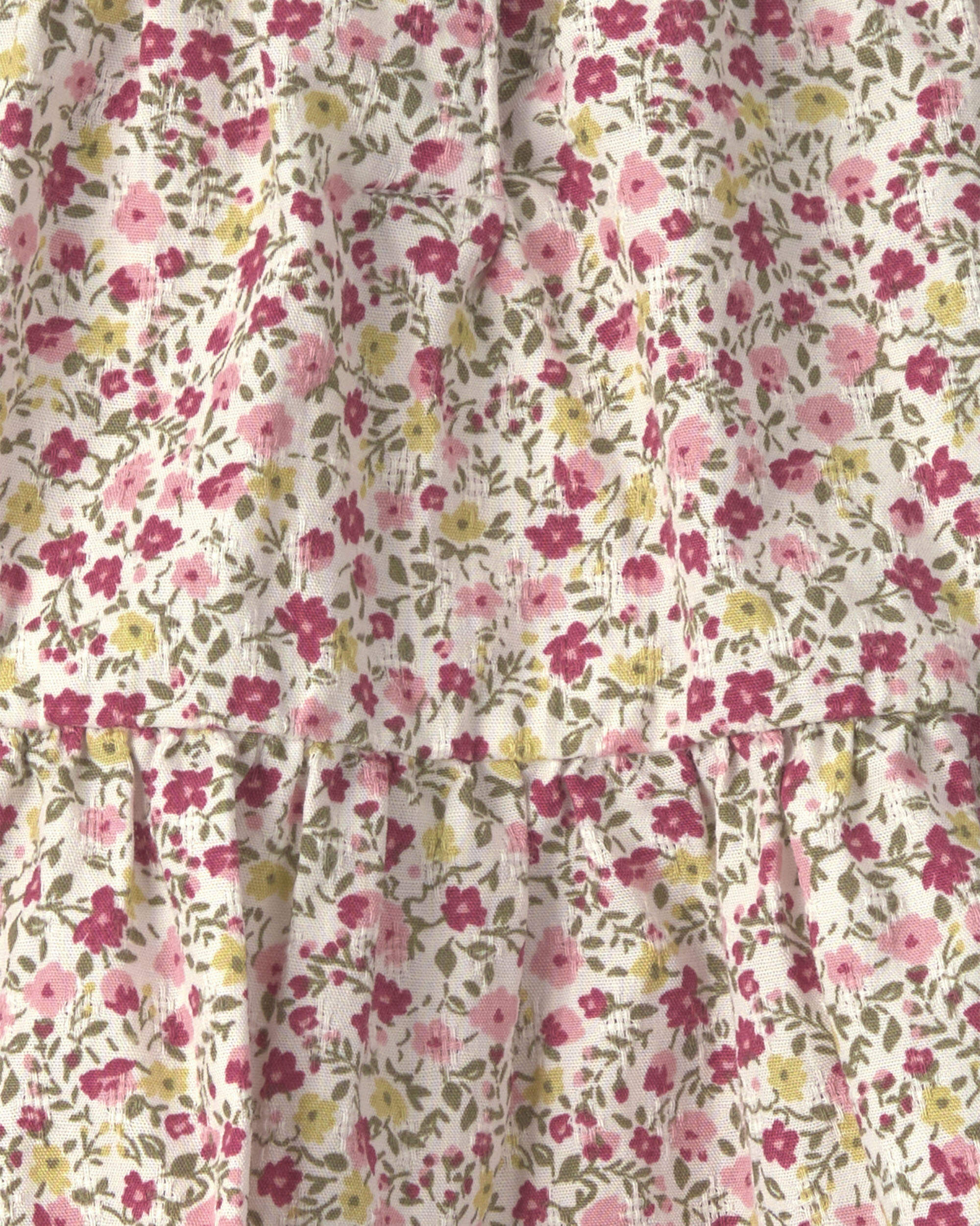 Baby Girl Organic Cotton Dobby Dress in Floral - Image 6