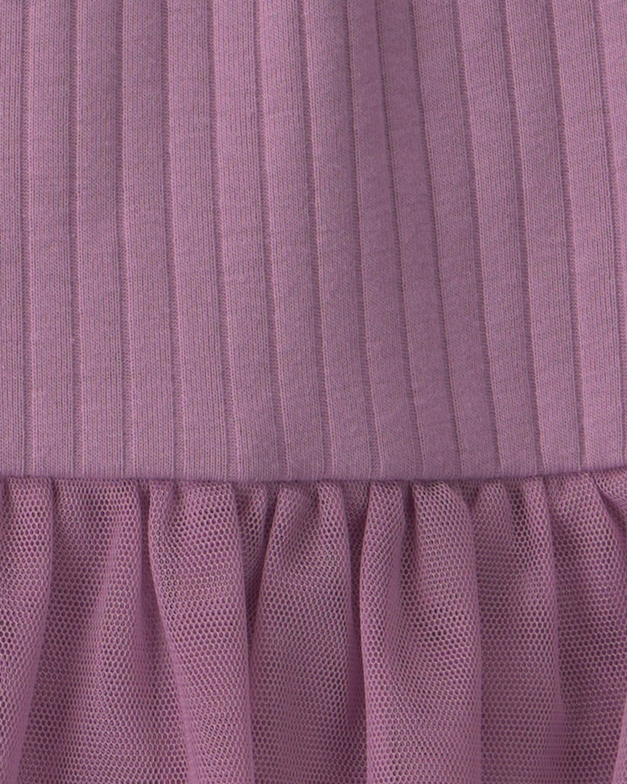 Baby Girl 2-Piece Long-Sleeve Bodysuit & Tulle Pant Set - Purple - Image 4