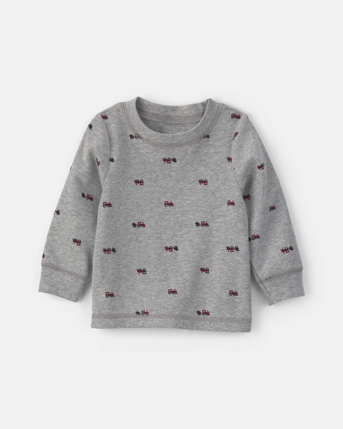 Baby Boy 2-Piece Holiday Corduroy Long-Sleeve Overall Set - Burgundy/Grey - Image 3