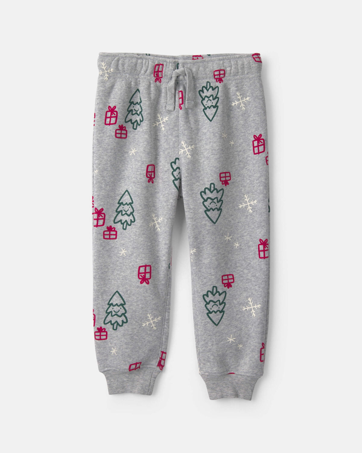 Baby Boy 2-Piece Christmas Ski Fleece Top & Pant Set - Green/Grey - Image 2