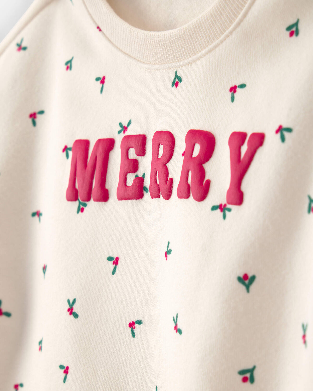 Baby Girl 2-Piece 'Merry' Fleece Long-Sleeve Top & Pant Set - Cream - Image 3