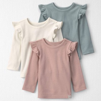 Baby Girl 3-Pack Organic Cotton Rib Slim Fit Tops