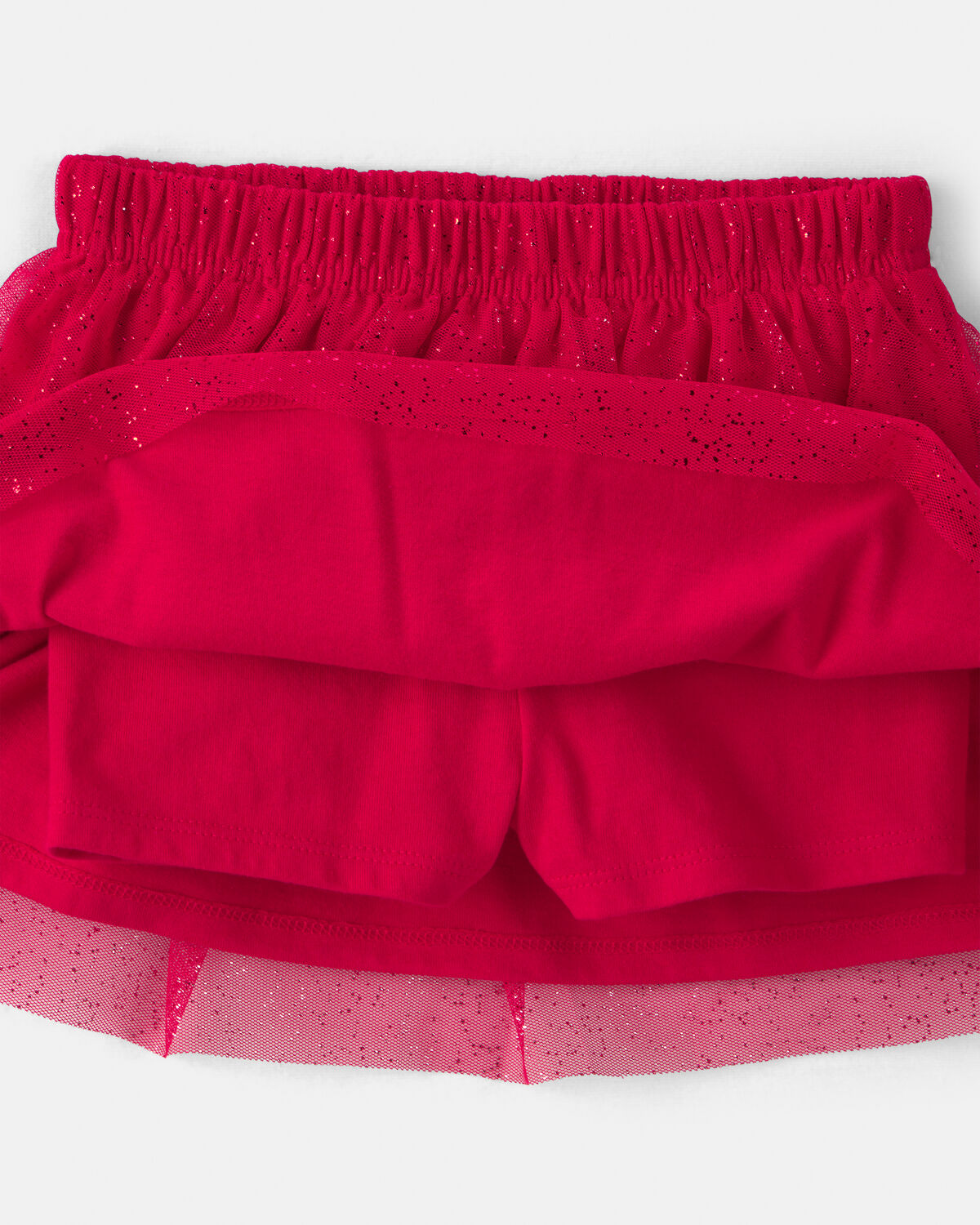 Baby Girl Tulle Bow Fleece Long-Sleeve Top & Skort Set - Cream/Red - Image 3
