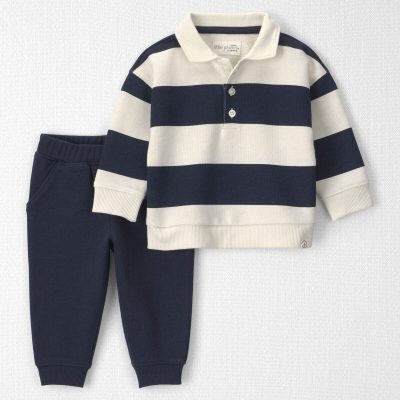Baby Boy 2-Piece Organic Cotton French Terry Top & Pant Set