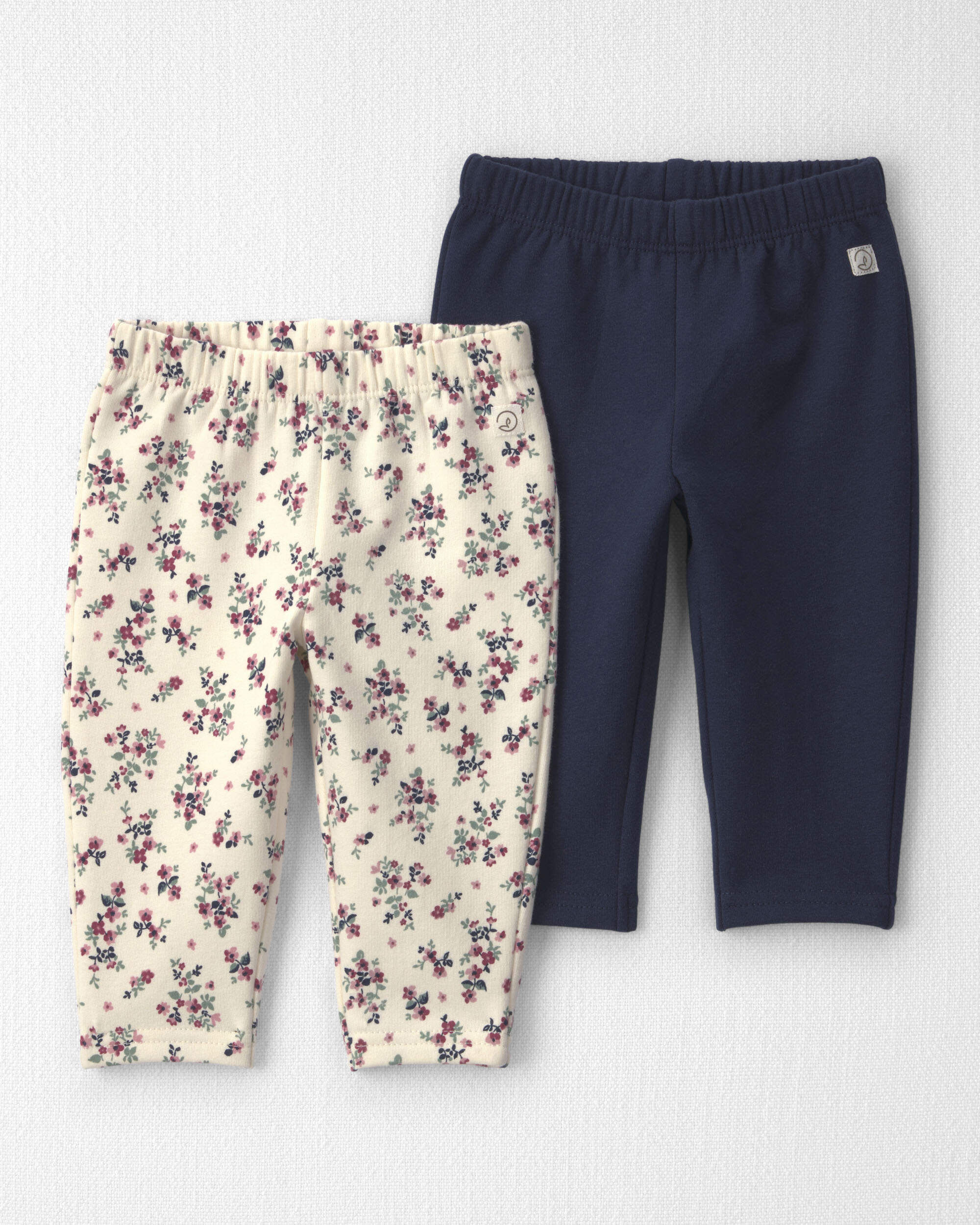 Baby Girl 2-Pack Recycled Fleece Bottoms Made with Organic Cotton - Image 6