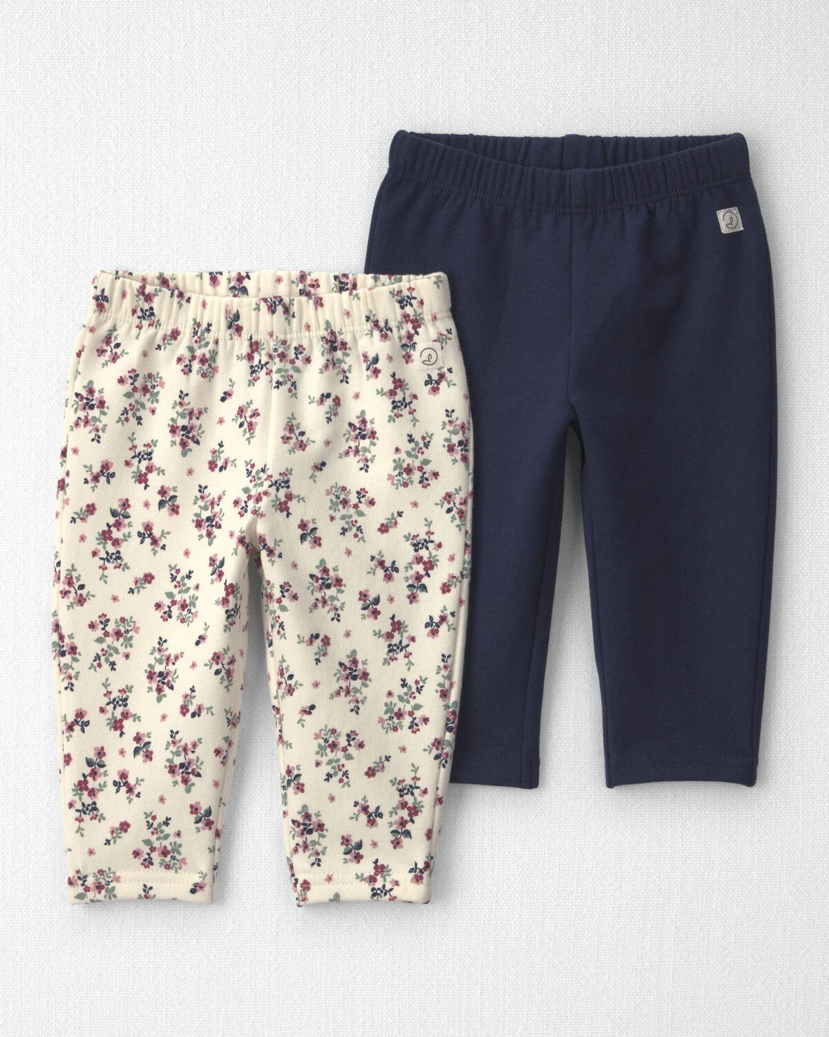 Baby Girl 2-Pack Recycled Fleece Bottoms Made with Organic Cotton