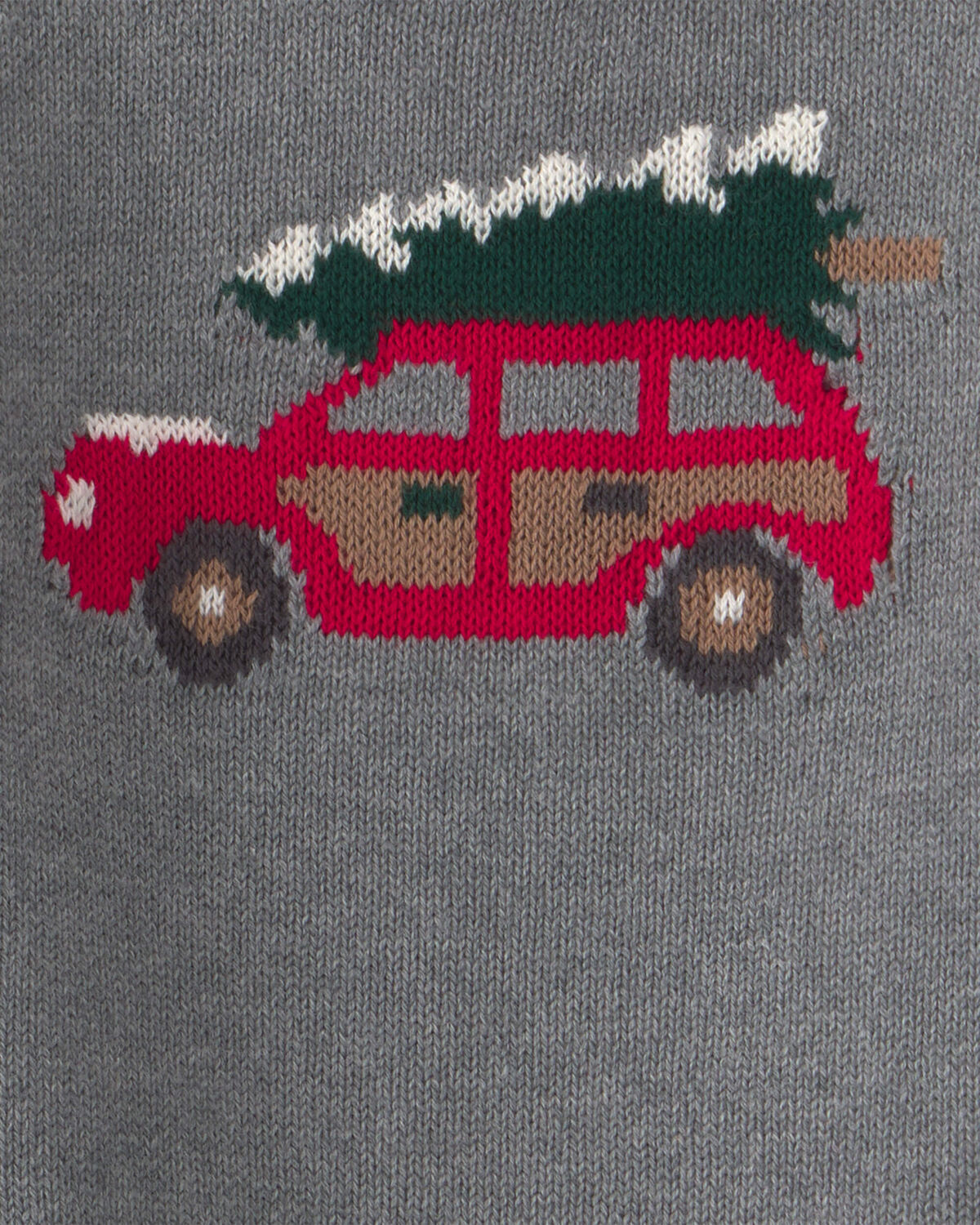 Baby Boy 2-Piece Christmas Tree Car Sweater & Pant Set - Grey/Red - Image 3