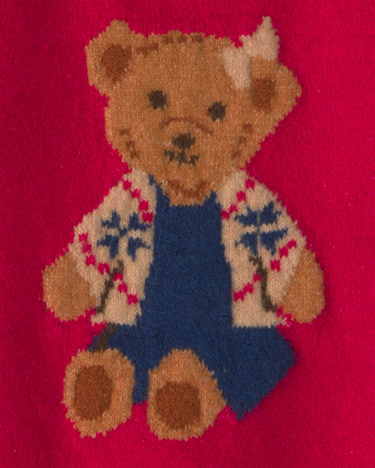 Baby Girl Bear Sweater - Red - Image 2