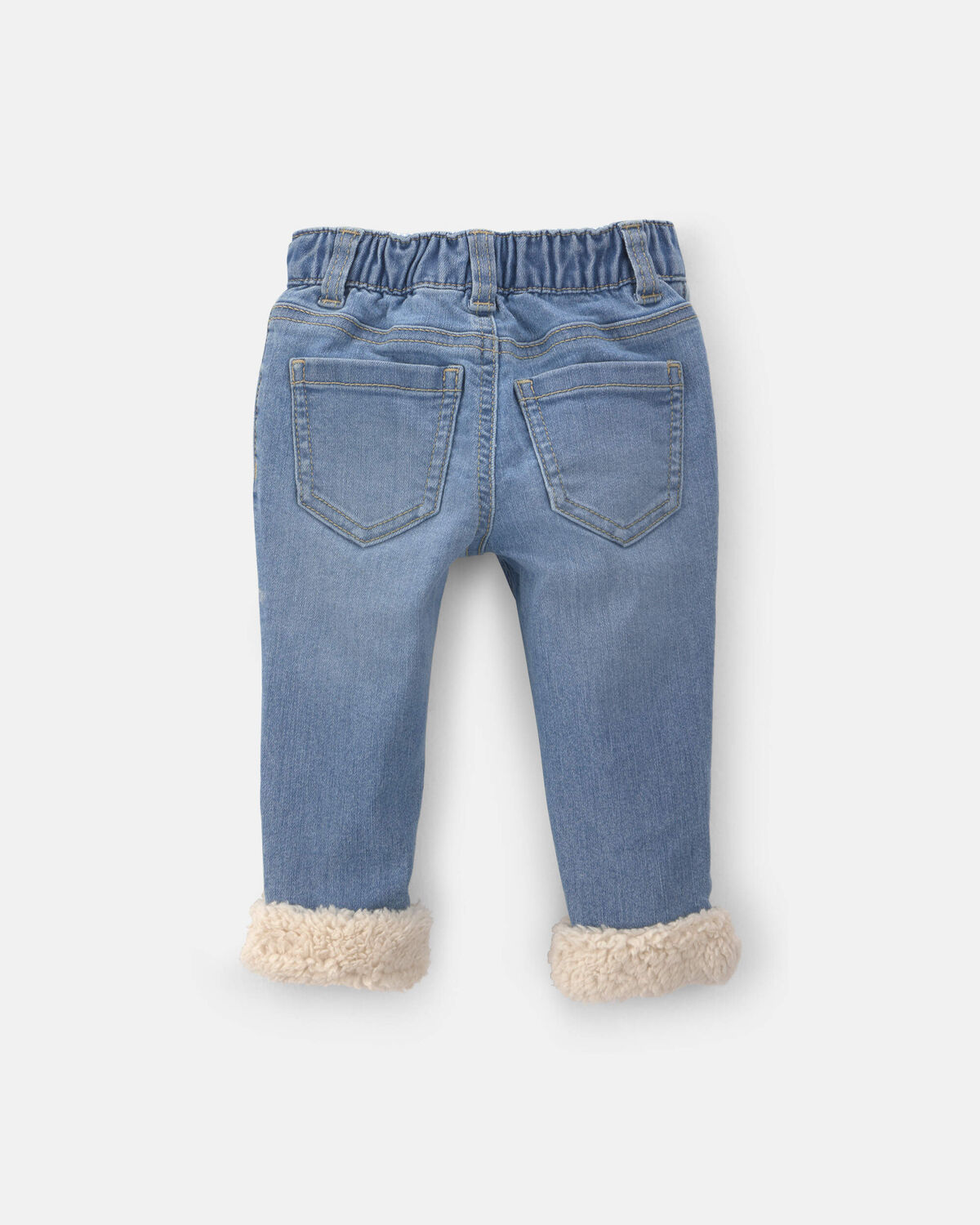 Baby Striped Pull-On Jeans- Light Wash - Image 2