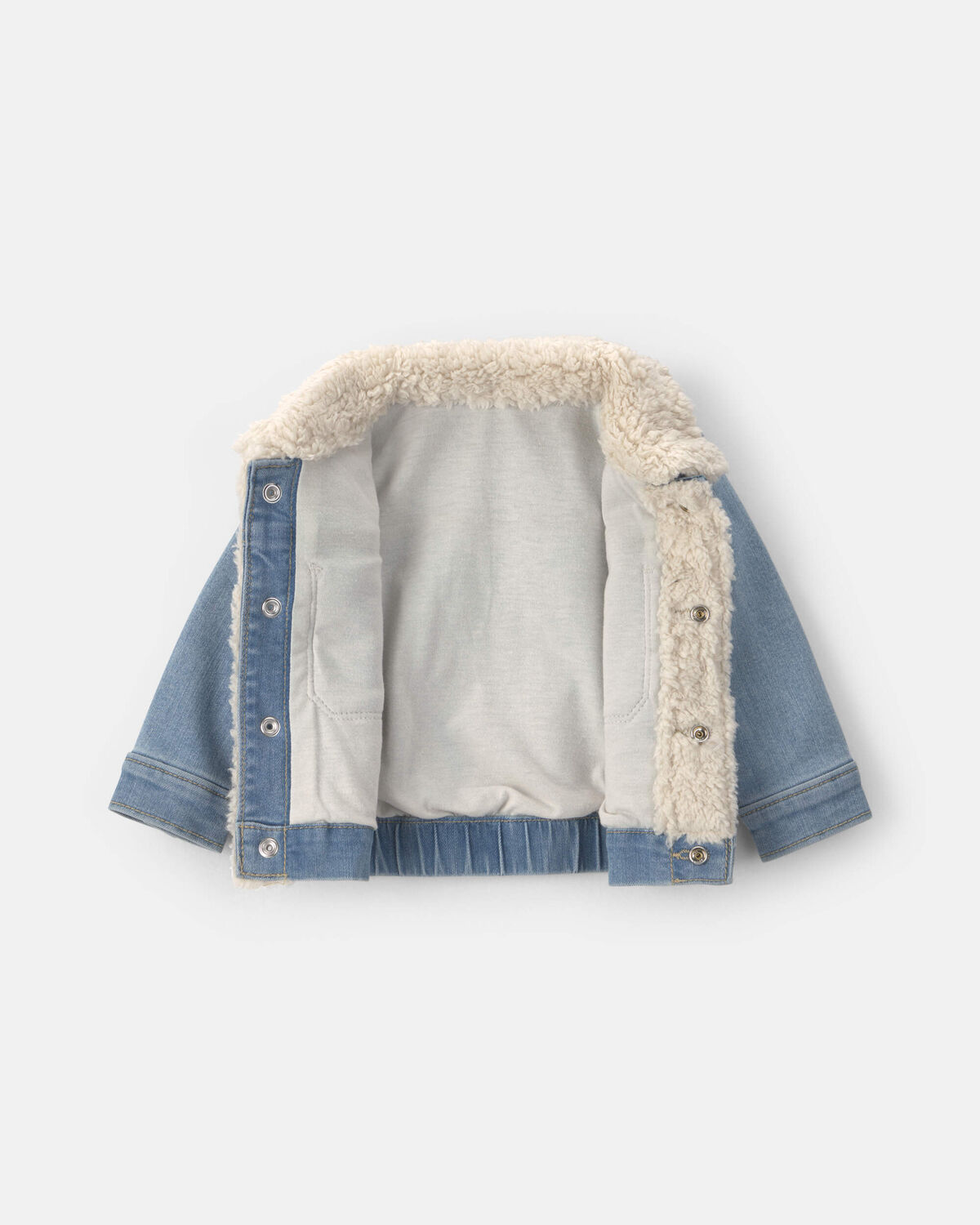 Baby Teddy Fleece-Lined Denim Jacket - Medium Wash - Image 2