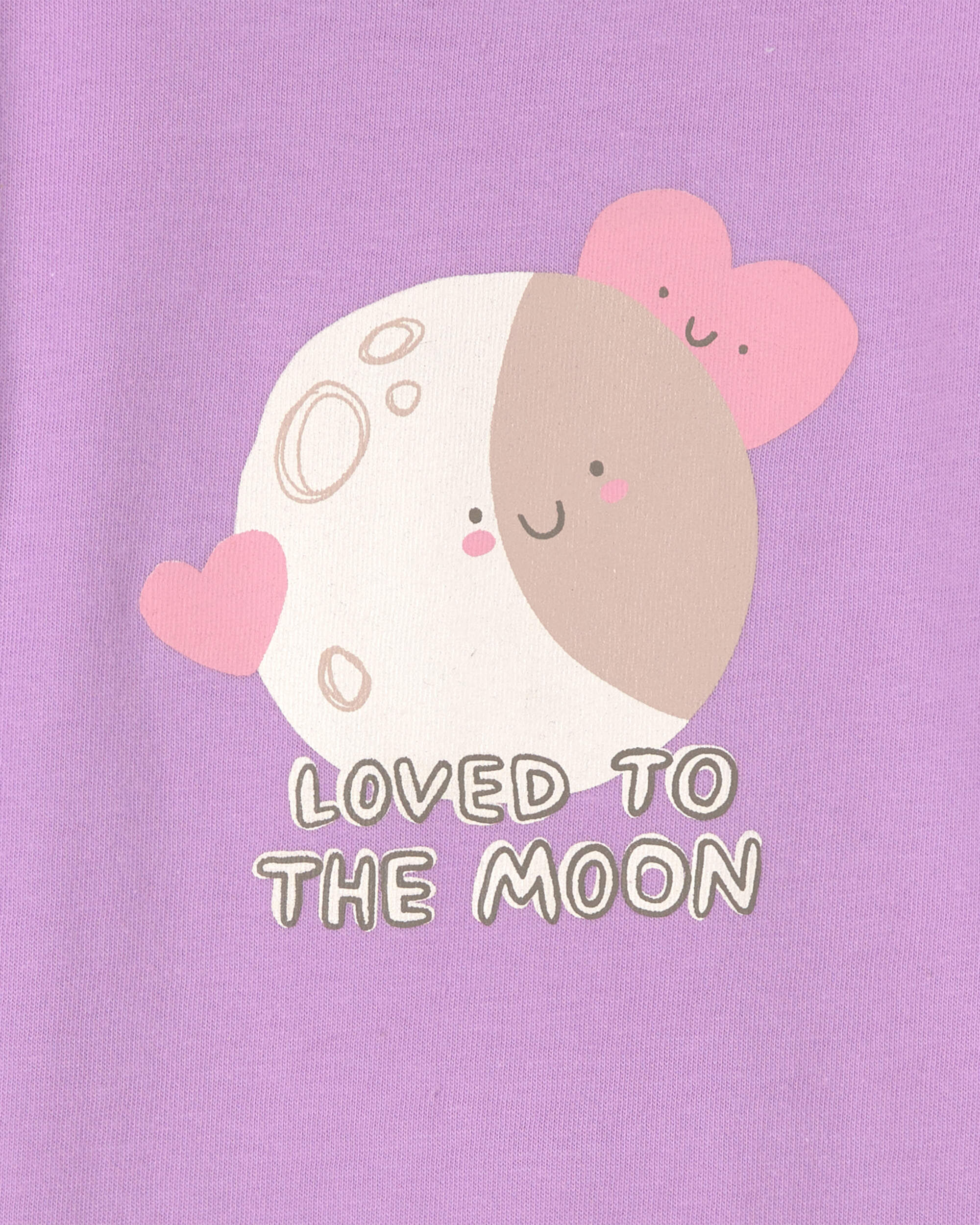 Baby Girl 'Loved To The Moon' Long-Sleeve Graphic Bodysuit - Purple - Image 3