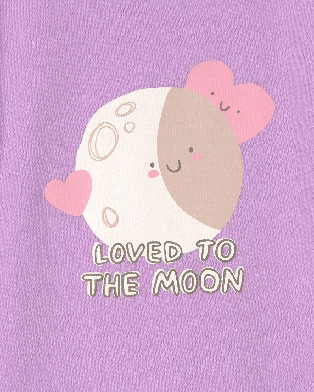 Baby Girl 'Loved To The Moon' Long-Sleeve Graphic Bodysuit - Purple - Image 2