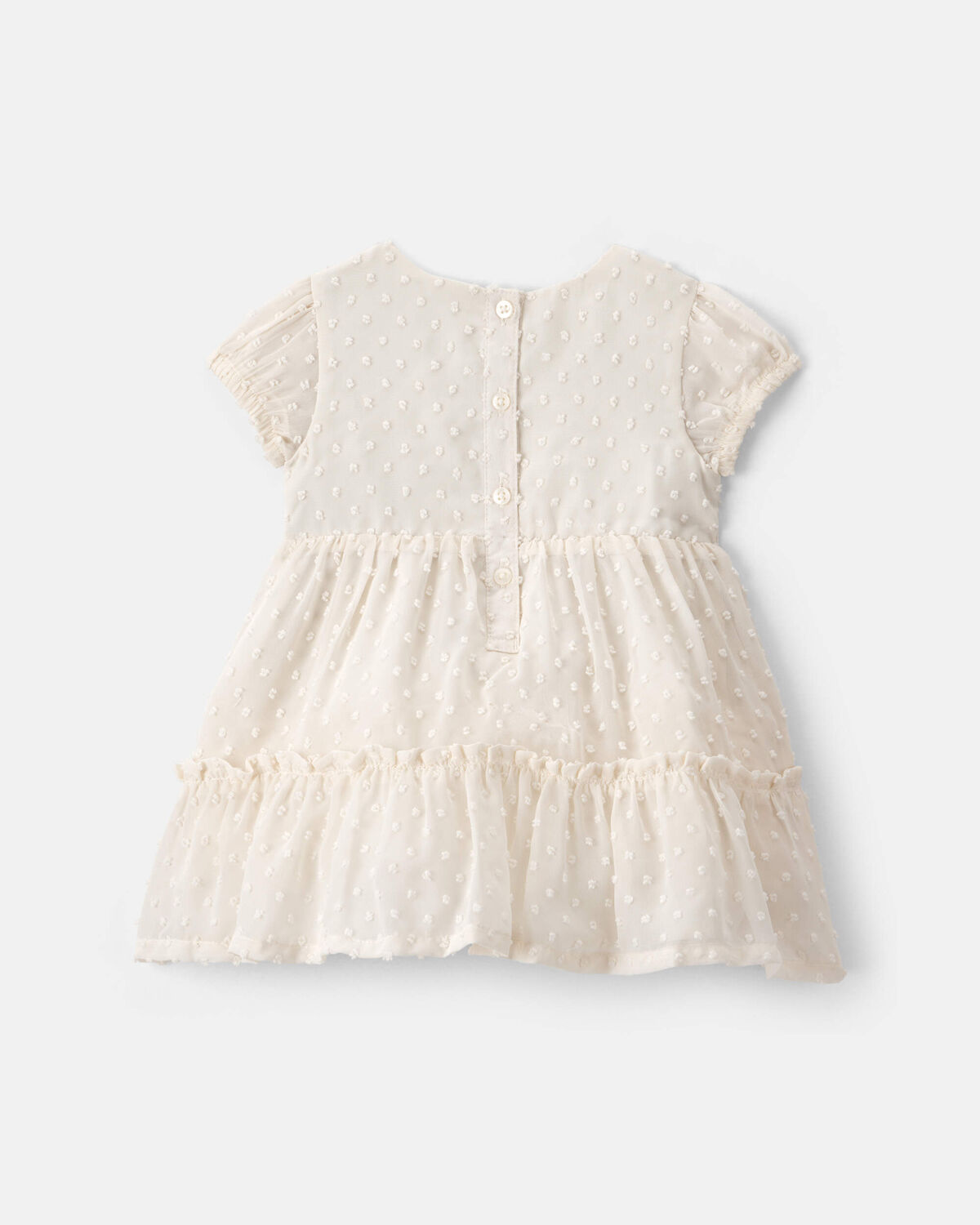 Baby Girl Swiss Dot Occasion Dress - Cream - Image 2