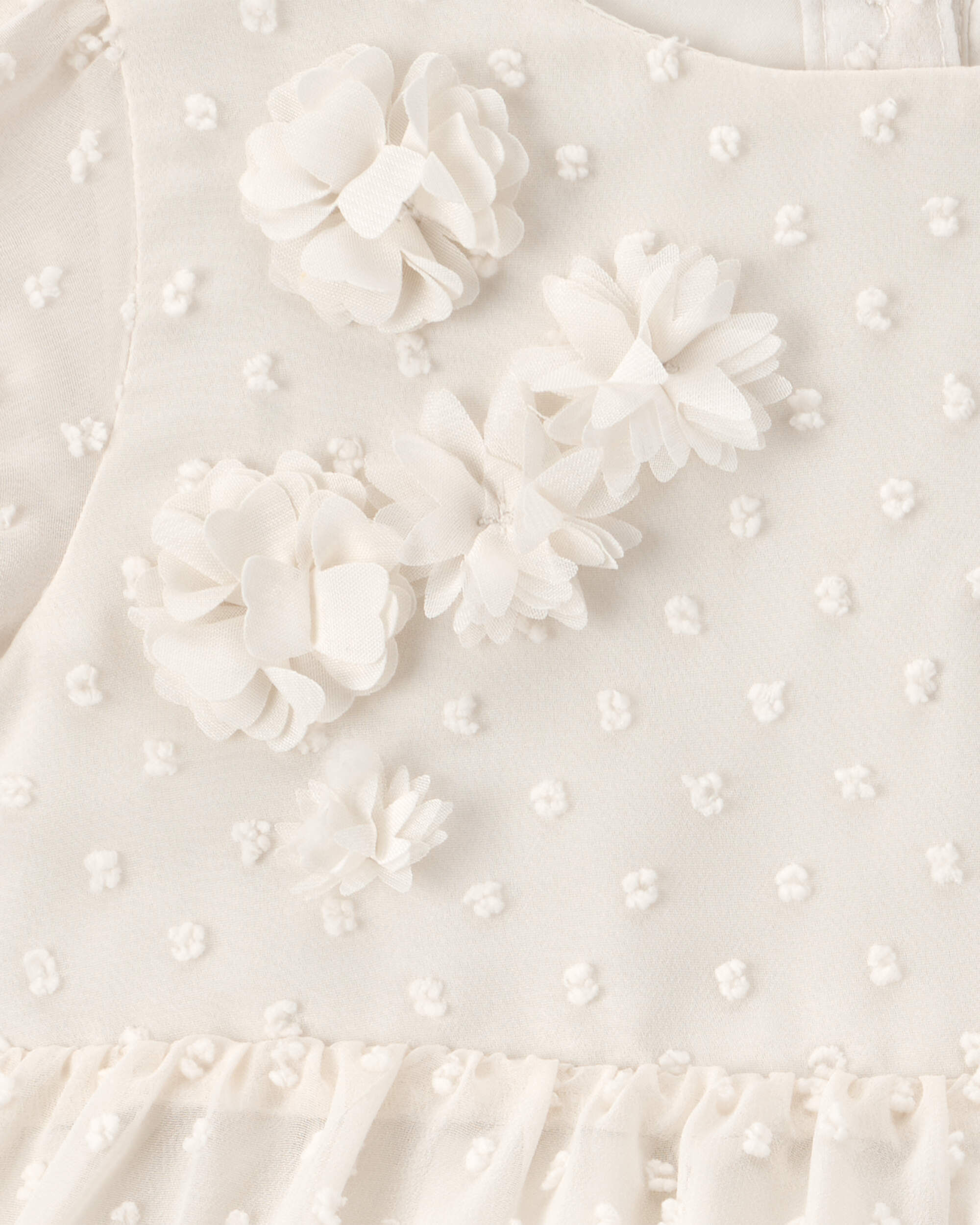 Baby Girl Swiss Dot Occasion Dress - Cream - Image 5