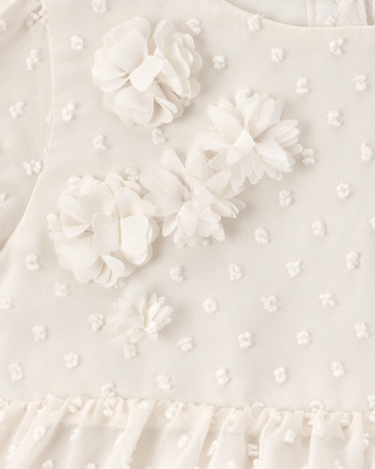 Baby Girl Swiss Dot Occasion Dress - Cream - Image 4