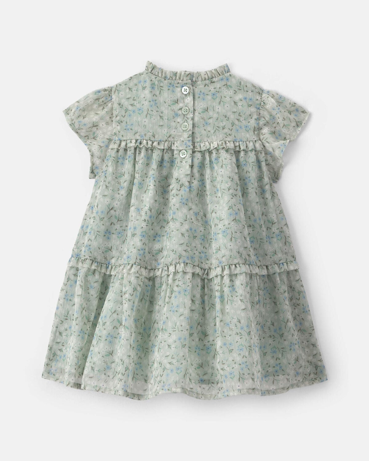 Baby Girl Floral Occasion Dress - Green - Image 2