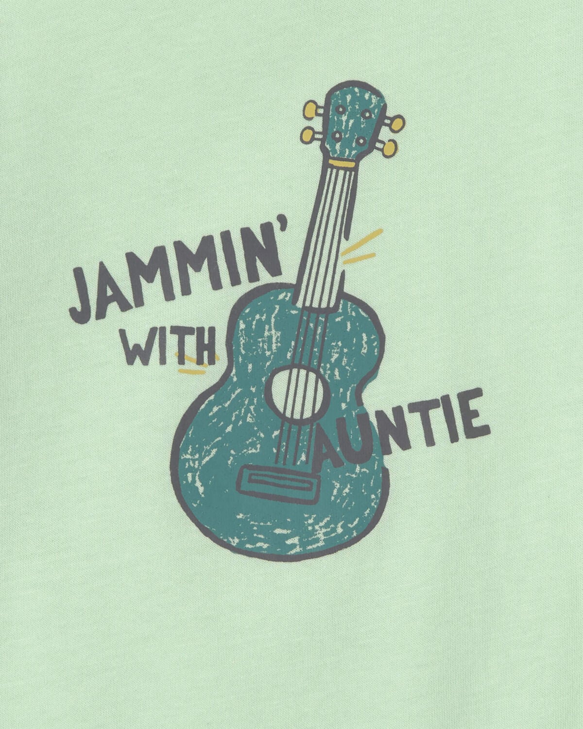 Baby Boy 'Jammin' With Auntie' Long-Sleeve Graphic Bodysuit - Green - Image 2